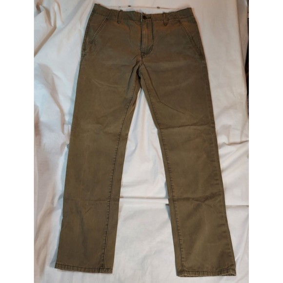 Levis Mens 32 x 32 White Tab Olive Denim Jeans Pants Rear Button Flap Pockets - Picture 1 of 16
